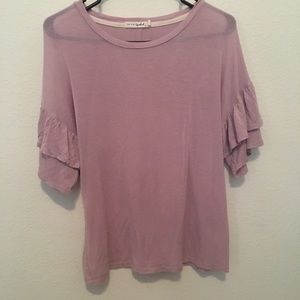 Live To Be Spoiled Pink Ruffled Short Sleeve